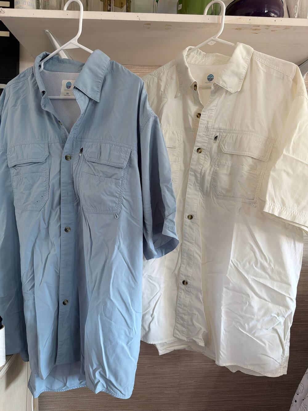 Nepallo Men's Short Sleeve Fishing Shirt Set of two Size XXL